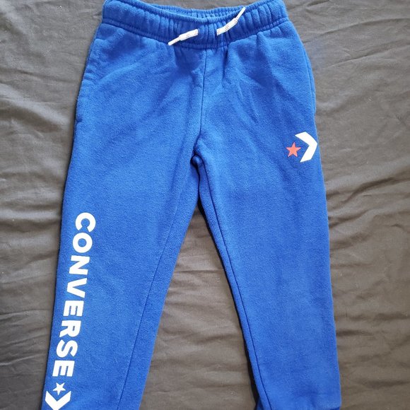 Converse Sweat Pants Adjustable Waist Thick Warm Size 6 Medium 5-6 Year Blue - Picture 1 of 5